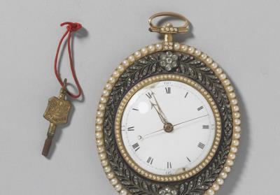 图片[2]-Oval pocket watch inlaid with pearls and jewels, Qing dynasty (1644-1911)-China Archive